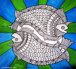 madhubani drawing painting fish grade draw tree indian children mural lotus 3rd creating enjoy them