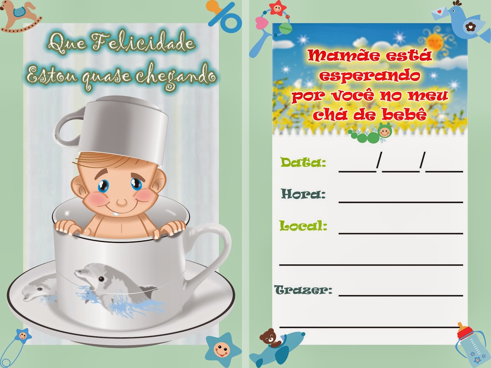 Convite para chá de bebê para imprimir 4