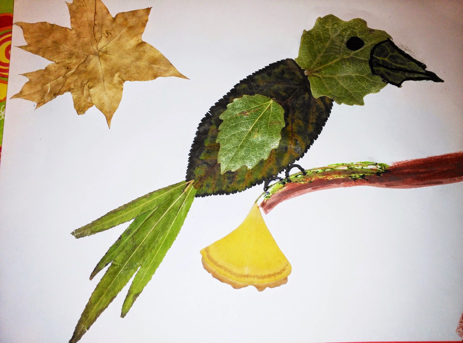 Con mis chicos en el mundo: Creando con hojas secas