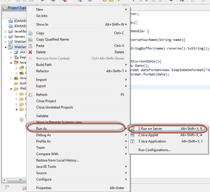 IAM IDM: Basic Web services and Building sample Web service in Eclipse ...