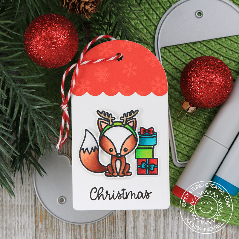 Sunny Studio: Build A Tag Foxy Christmas Tag Set with Juliana