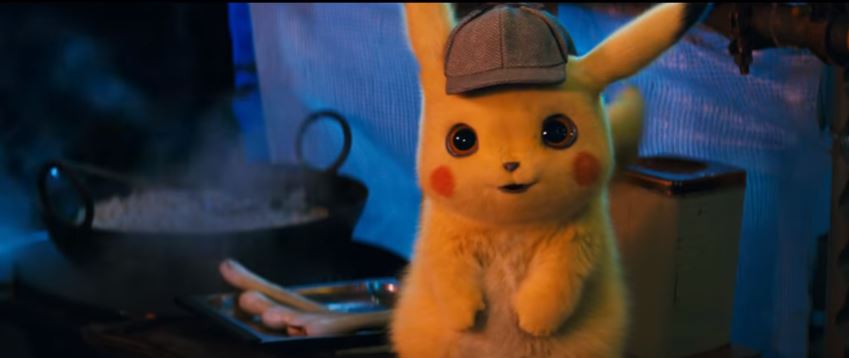 POKÉMON Detective Pikachu 2019 Movie featuring the voice of Ryan Reynolds as the titular Detective Pikachu