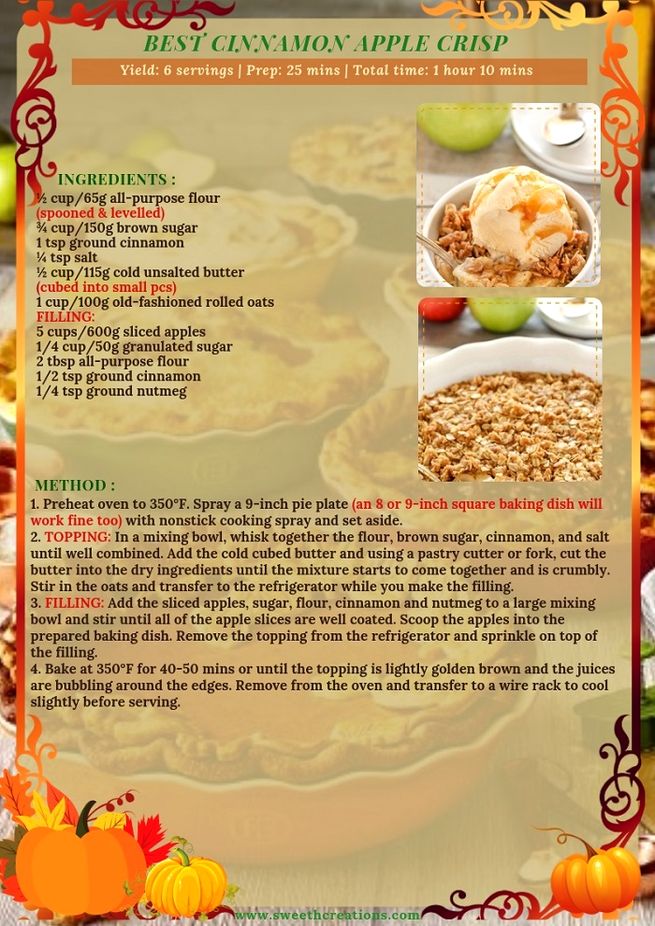SHC 15 BEST HOMEMADE AUTUMN DESSERT RECIPES BEST CINNAMON APPLE CRISP RECIPE