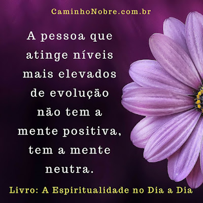 A pessoa que atinge níveis mais elevados de evolução não tem a mente positiva tem a mente neutra A pessoa que atinge níveis mais elevados de evolução não tem a mente positiva tem a mente neutra