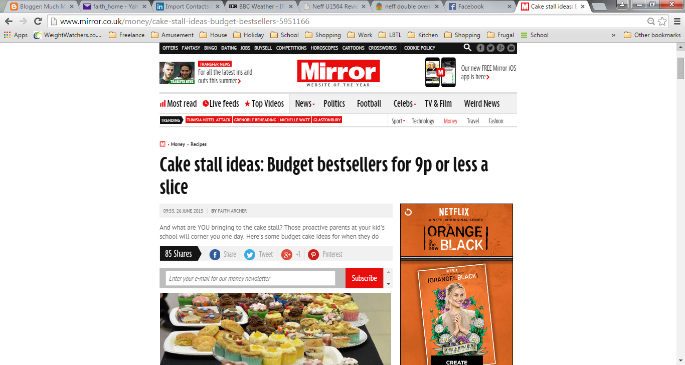 From cakes to Quorn after my latest Mirror online article