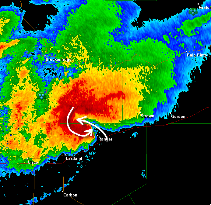 The Original Weather Blog Strong Rotation Just NW of Ranger, TX