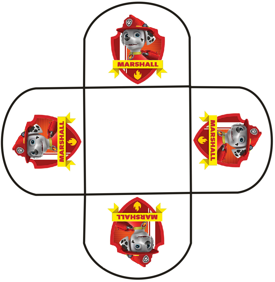 Divertido kit Paw Patrol o Patrulla Canina de Marshall para Imprimir Gratis. Caja abierta para imprimir gratis.