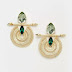 Gold & green contemporary earrings