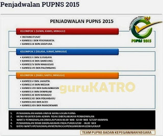 LOGIN PUPNS DI JADWAL PER WILAYAH