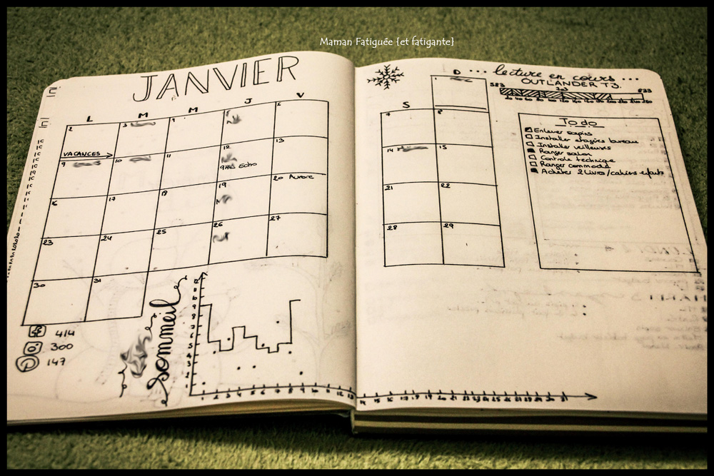 Bullet Journal Janvier 2017 - Maman Fatiguée {et Fatigante}