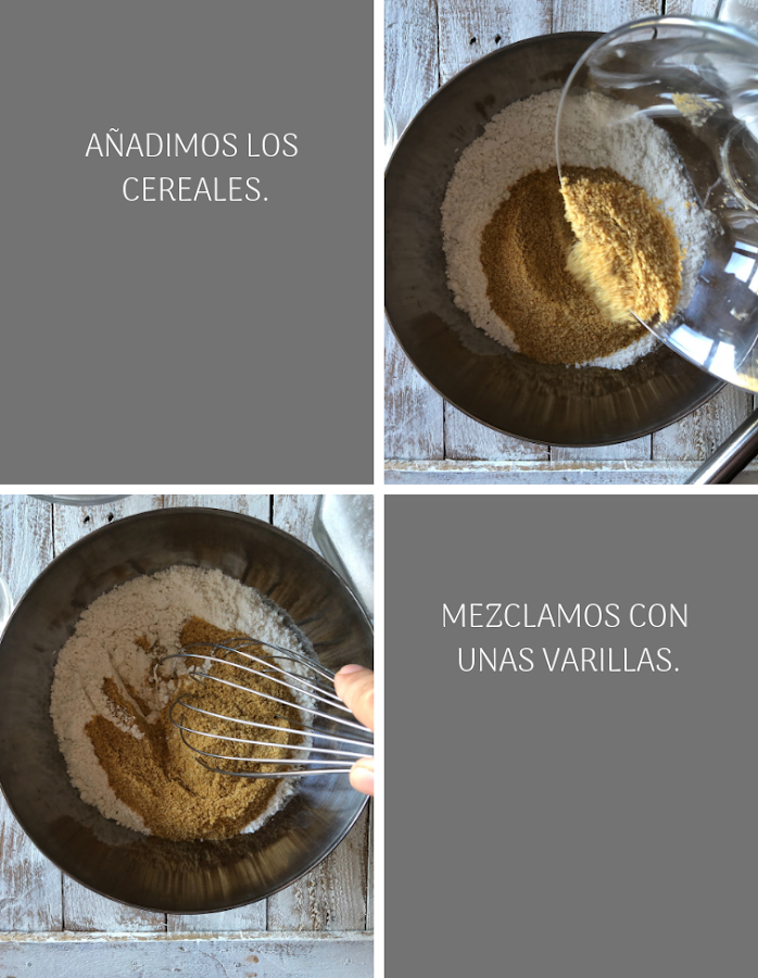 Preparación Bundt cake de cereales con miel