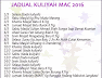 Jadual Kuliah Ustaz Azhar Idrus (UAI) Mac 2016
