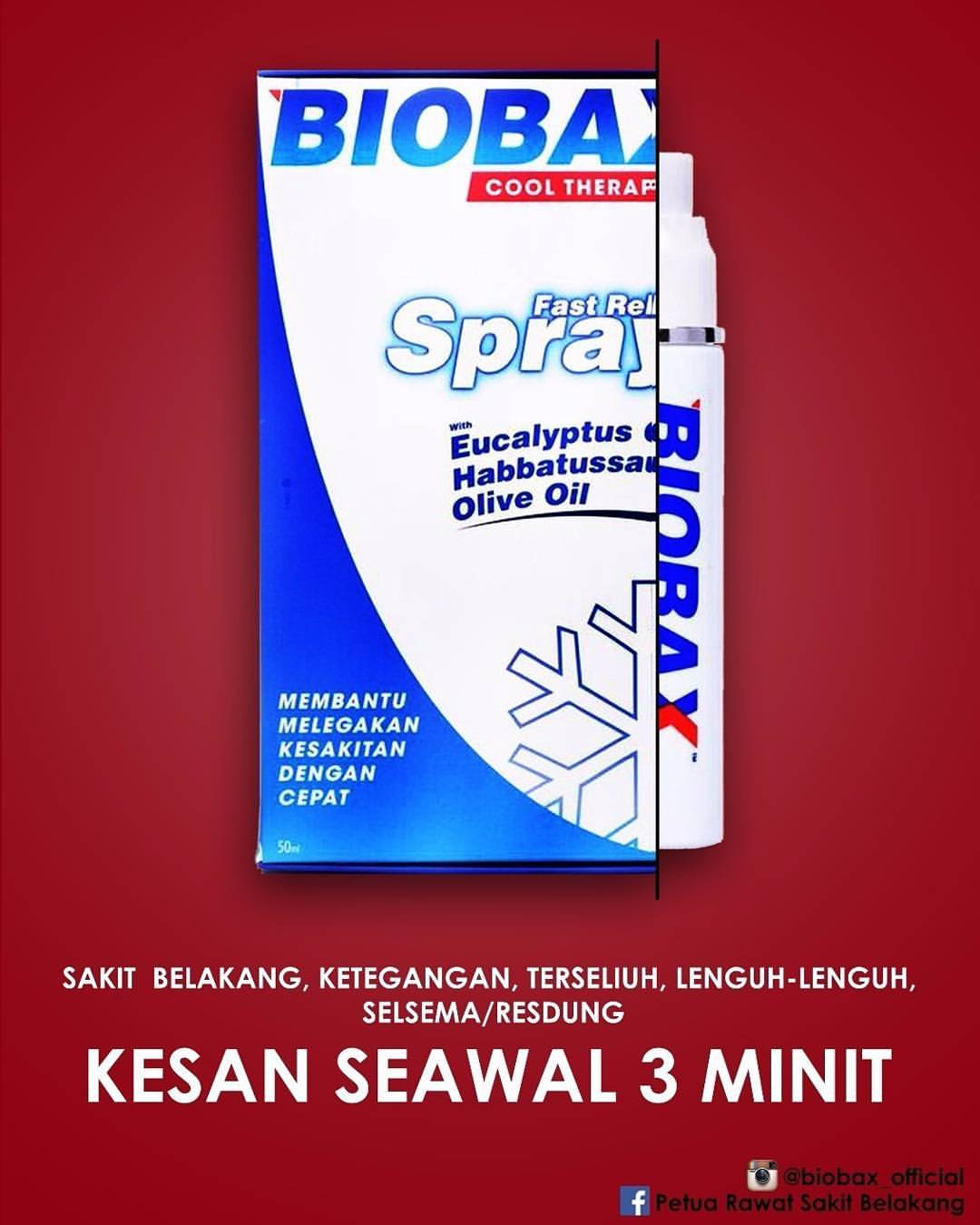 Biobax Spray - melegakan, mengurangkan & menyembuhkan sakit belakang & sakit pinggang