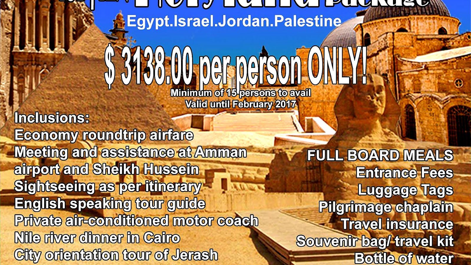 Holy Land Tour Package Tour Choices