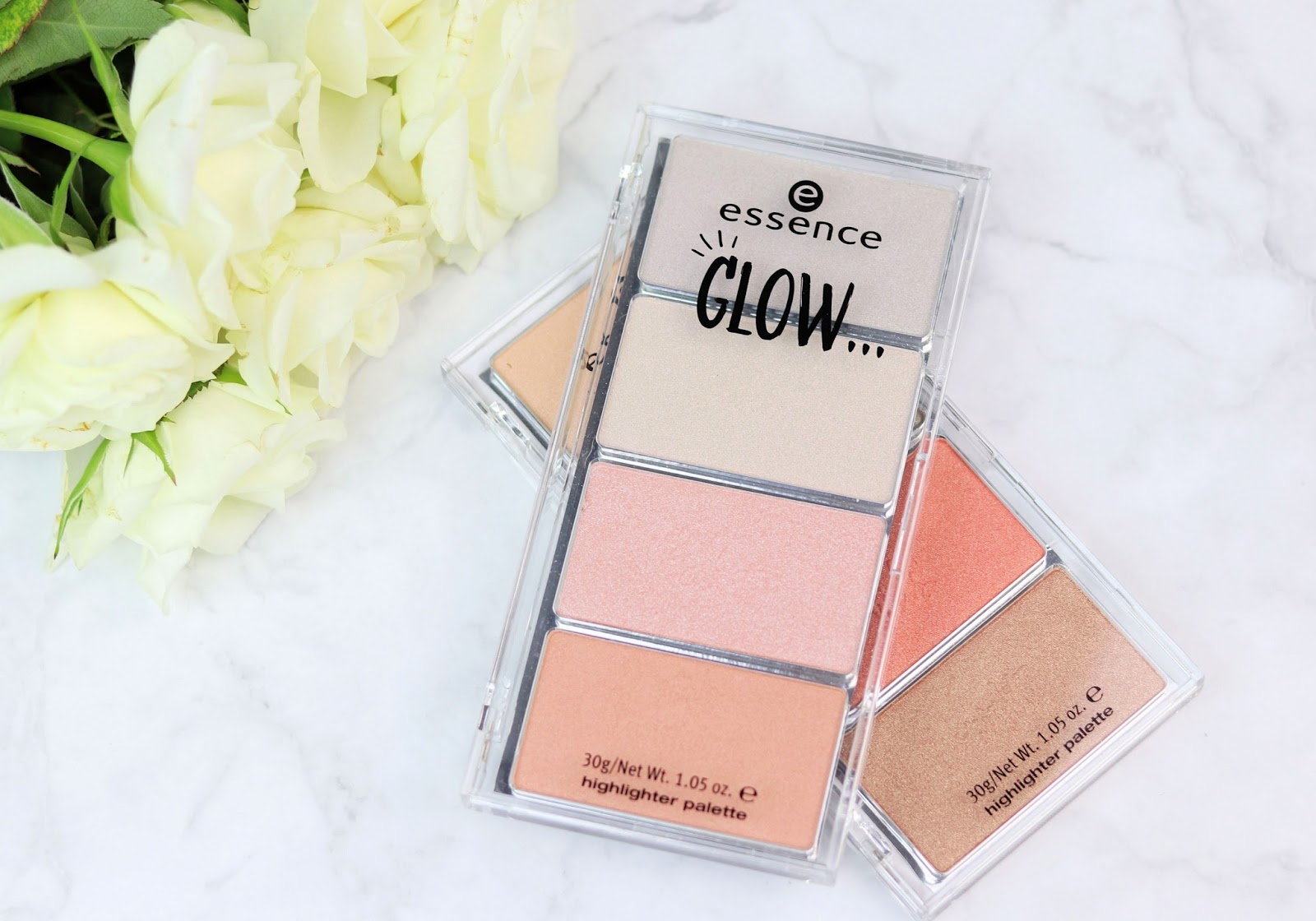 Dewy Finish, essence glow like..., highlighter, highlighting drops, Holographic Loose Powder, limited edition, liquid highlighter, metallic, palette, review, stick, strahlender look, Strobing, swatches, wet look, 