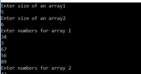 All C Programs: Program 120:To merge Two Arrays in sorted order