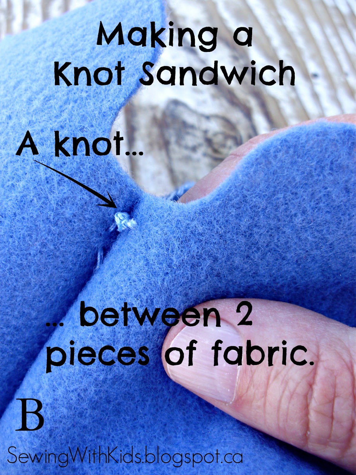 Sewing with Kids Howto Add New Thread to the Blanket Stitch, for Kids