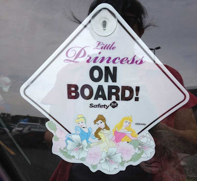 Baby on Board window accessory that says Disney Princess On Board