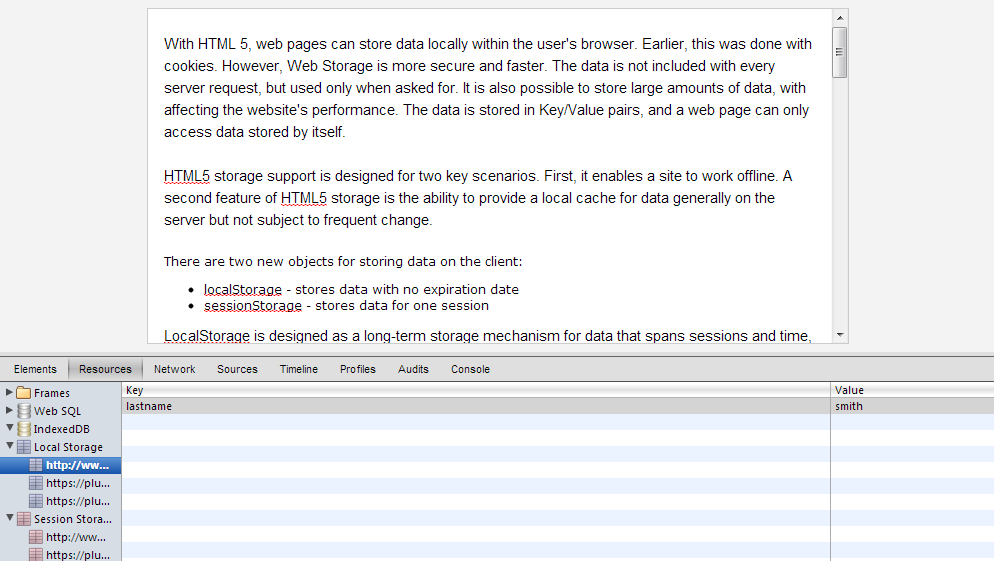 and HTML5 Local Storage