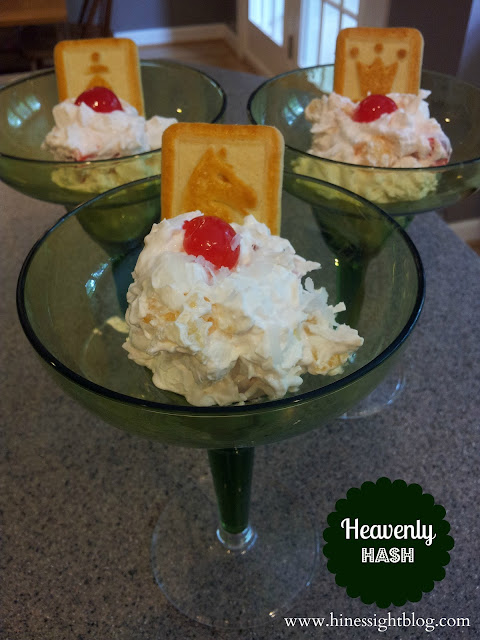 Modern Twist on Heavenly Hash Modern Twist on Heavenly Hash, Served with Chess Cookie and in a Cosmopolitan glass.