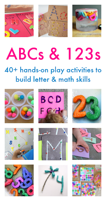 Multisensory, hand-on, creative and engaging activities to teach toddlers, preschoolers, kindergartners, and elementary students their ABCs and 123s.  Great activities for alphabet, numbers, literacy, and math learning!