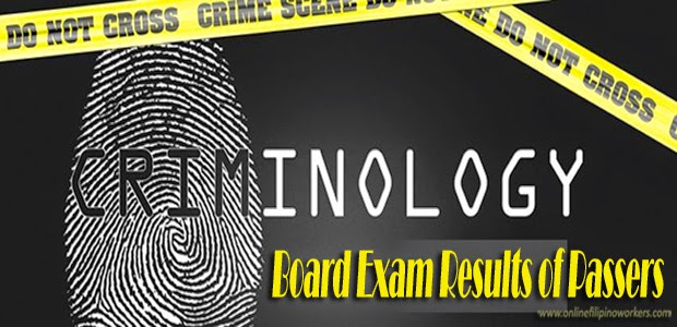 Criminology Board Exam Results last October 2014 Complete list of Passers Released