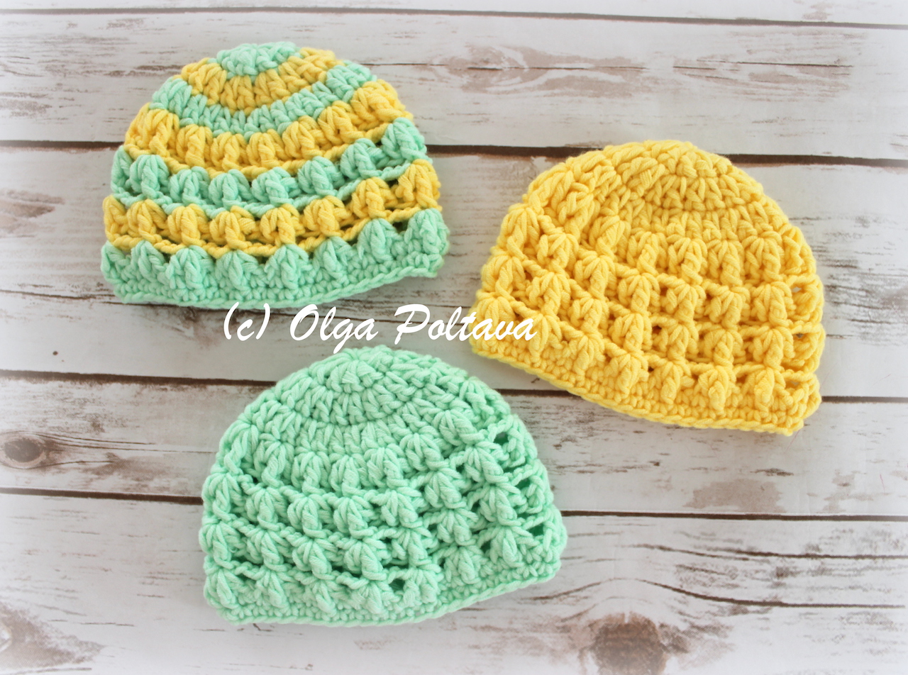Bluebell Crafts Lemon Drop Crochet Baby Beanie Capri Yarn