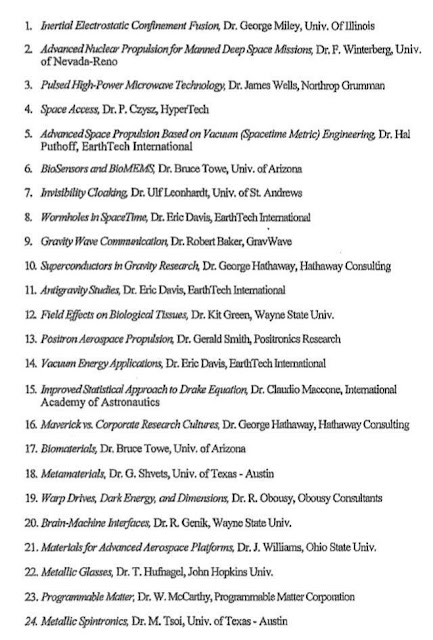 Knapp DIRD list 1 4271211561 1547705506602 38 documentos filtrados revelan que Inteligencia de Defensa de los EEUU estudió OVNIs, Skinwalker Ranch, fenómenos paranormales, unidades warp y las armas láser