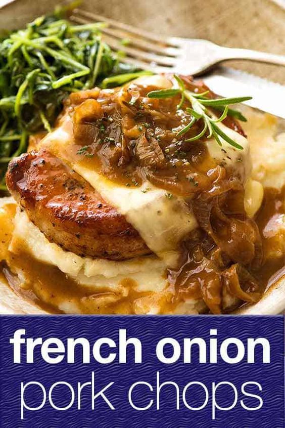 FRENCH ONION SMOTHERED PORK CHOPS - BEST FOOD