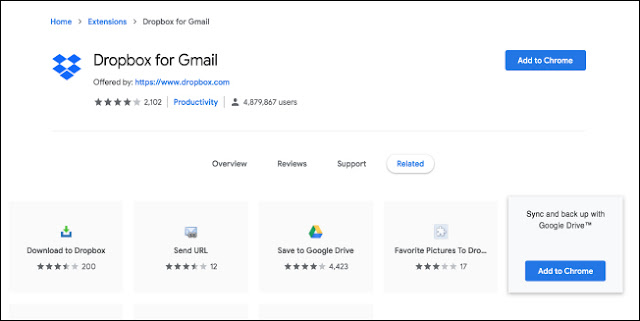 Gmail DropBox download
