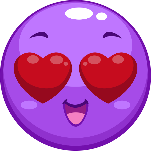 Purple Love Smiley Symbols & Emoticons