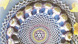 Patrones Crochet de Carpeta con Motivo de Flores Campanillas - Paso a Paso