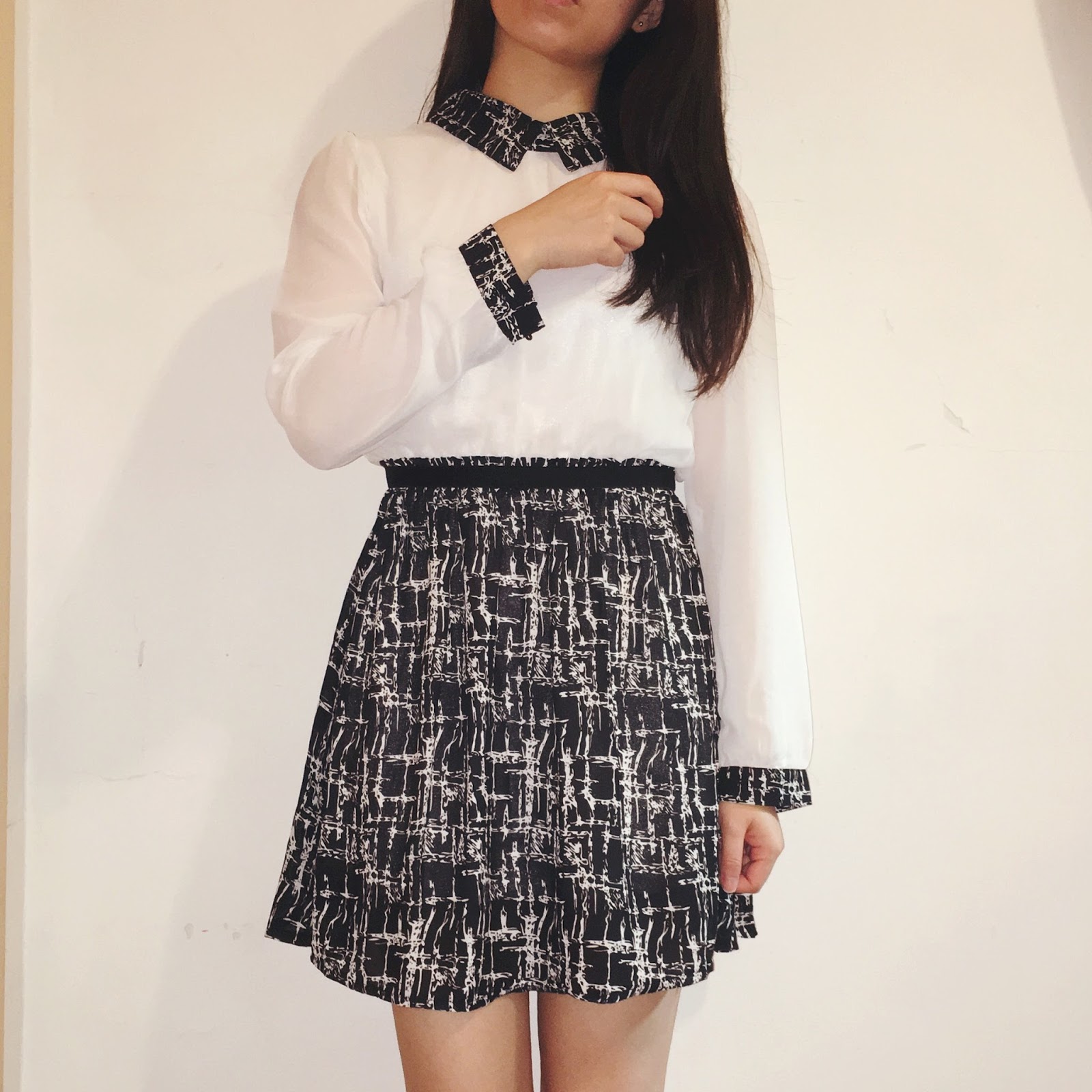 Banggood Dress Outfit- Black and White Dress 