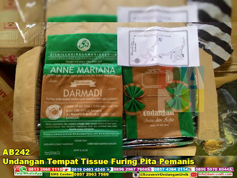 jual Undangan Tempat Tissue Furing Pita Pemanis