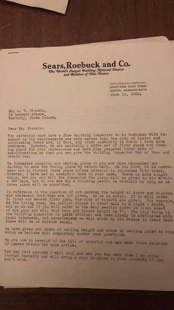 buying a house from Sears--letters from Sears