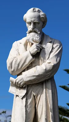 Statue of Charles Dickens in Centennial Park in Sydney; very rare according to the Izi. travel app