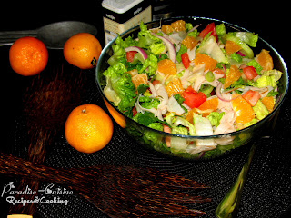 Romaine Salad with Mandarin si Citrus Vinaigrette(Salata romaine cu mandarine)