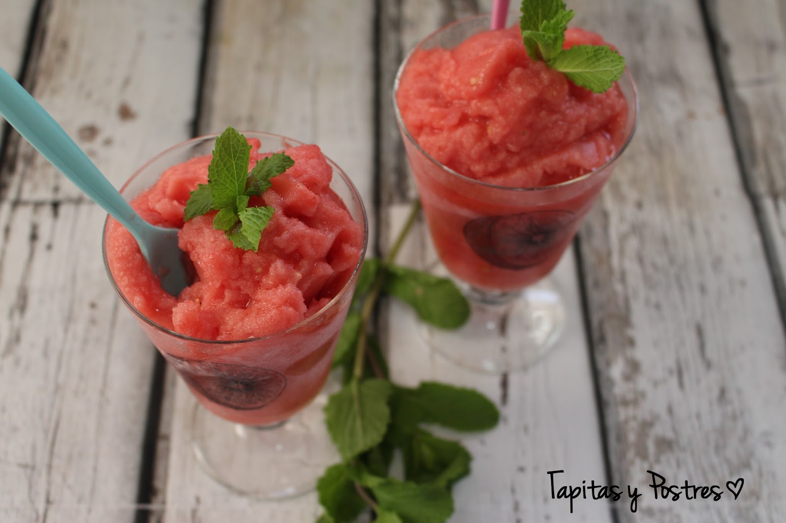 Sorbete de melon y hierbabuena thermomix