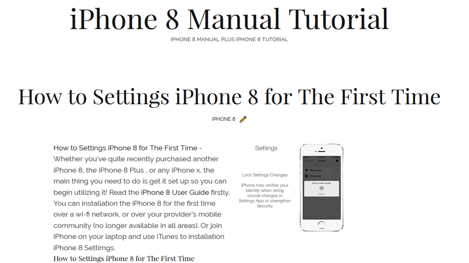 Apple iphone 8 plus instruction manual