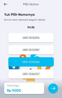 Memilih Nomor Kartu Yang Diinginkan