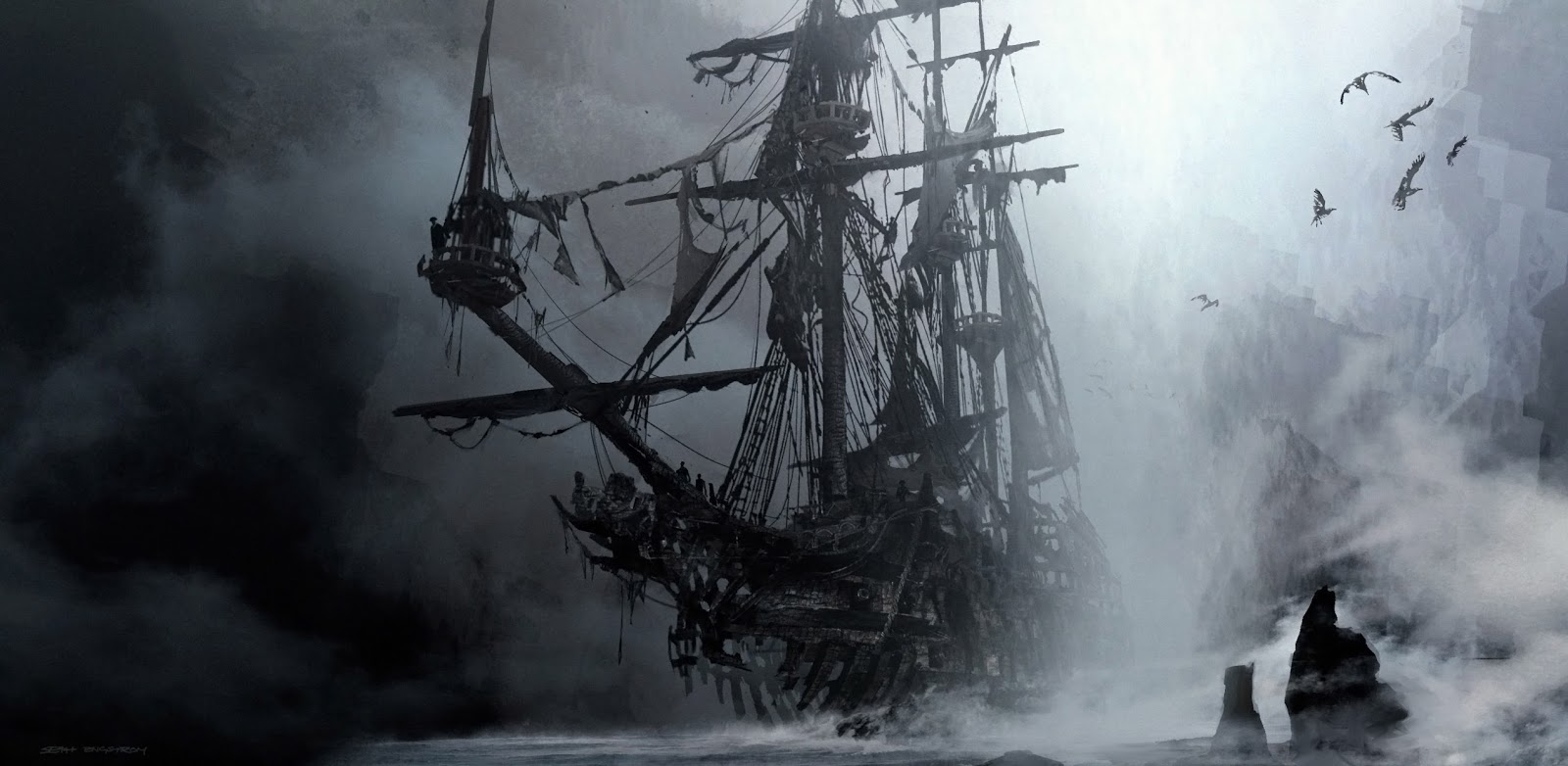 Reminds me of Salazar ship "Silent Mary" from Pirates of the Cari...