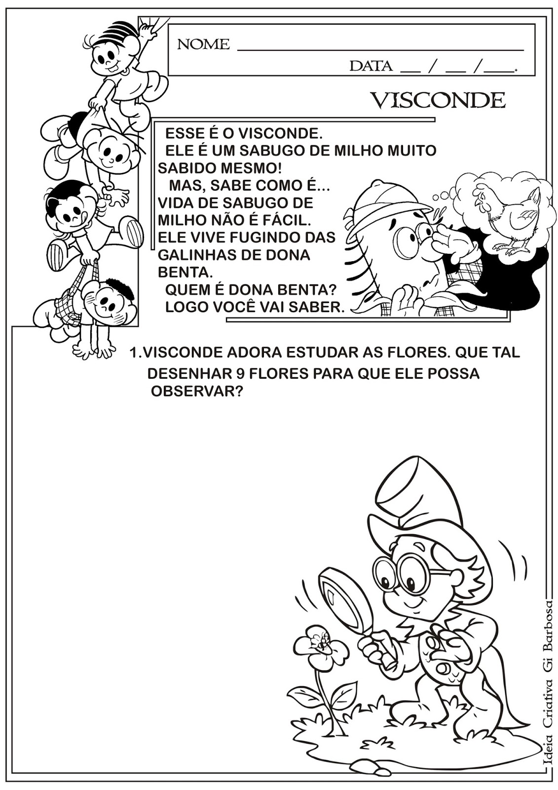 Atividade Sítio do Pica Pau Amarelo Dia do Livro Infantil Visconde Ideia Criativa Gi Atividade Sítio do Pica Pau Amarelo Dia do Livro Infantil Visconde Ideia Criativa Gi