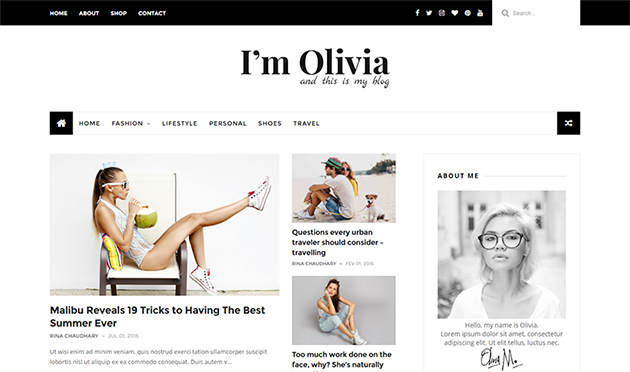 Olivia Clean & Responsive Blogger Template