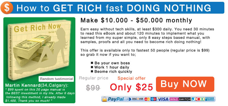 Want to be rich fast? Get FREE eBook that will change Your life, limited offer, Buy Now!