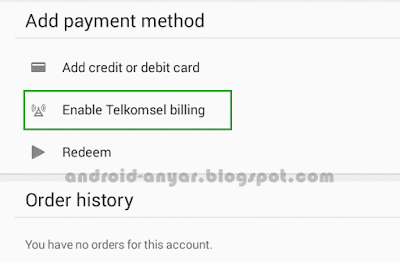 Enable Telkomsel Billing di Play Store untuk membeli aplikasi Android