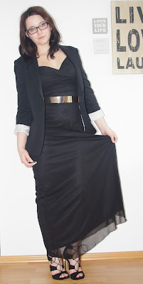 [Fashion] Black Maxi Dress & Black Blazer