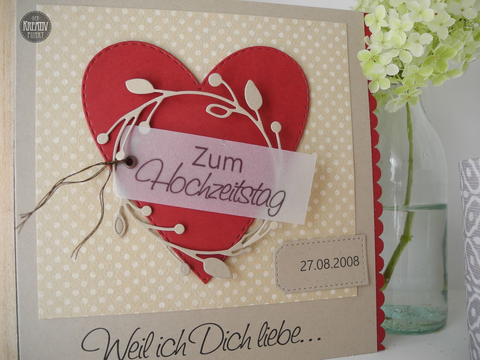 Der Kreativpunkt: Karte zum Hochzeitstag