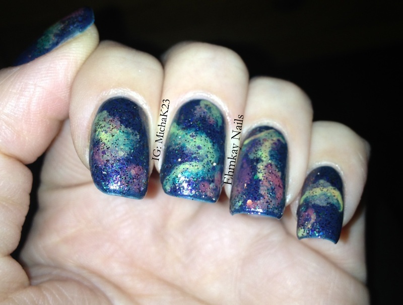 ehmkay nails Northern Lights Nail Art