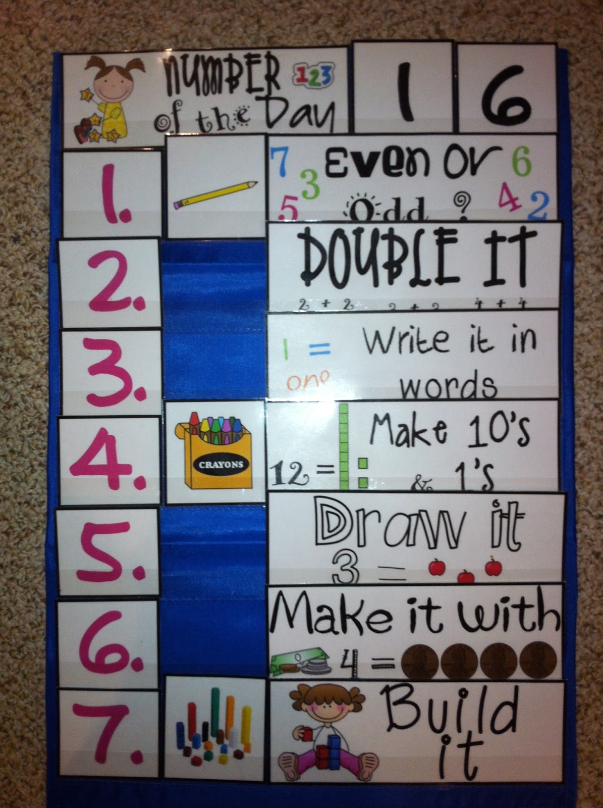 Mrs. Bond's Fantastic 1st Grade Journey: Number of the Day Pocket Chart