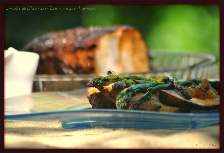Lomo de cerdo al horno con confitura de manzana y hierbabuena 05